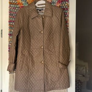 Faux quilted tan leather jackets